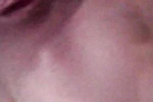 Closeup - diddling my wife's pink creamy bawdy cleft with large sex toy