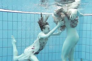 Aesthetic beauty of an underwater erotic movie with 2 legal age teenagers