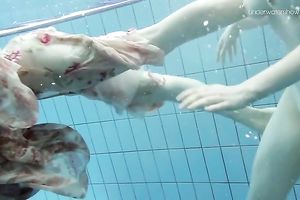 Aesthetic beauty of an underwater erotic movie with 2 legal age teenagers