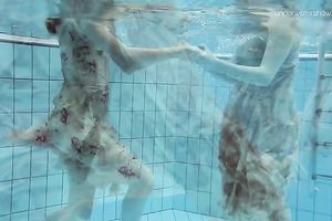 Aesthetic beauty of an underwater erotic movie with 2 legal age teenagers