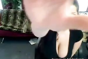 Amateur Arab seductive slutwife flashes her just breathtaking large boobies