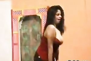 Raven haired Indian BBC slut does her yoga exercises taut yoga panties