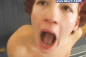 Cum-addicted redhead gives her paramour a good oral-stimulation