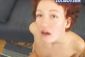 Cum-addicted redhead gives her paramour a good oral-stimulation
