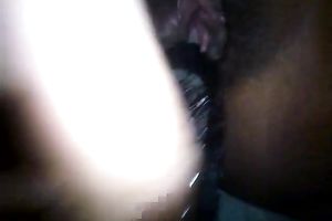 Dark skin hawt playgirl masturbating with a hairbrush on webcam