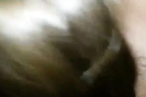 Dark haired pallid babe closed her eyes during the time that engulfing my friend's large pecker