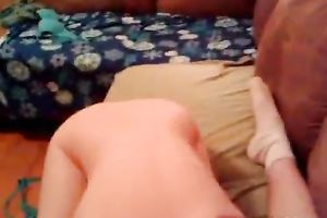 Seductive redhead college wench sucks my long dong and rides it on top