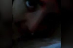 Slutty slender dark brown gal of my buddy gives him a great oral job