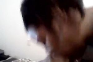 Cute and obese swarthy girlfriend gives head to her boyfriend