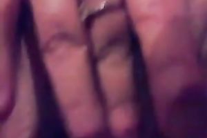 My vehement husband entertains herself by fucking her cookie with a toy