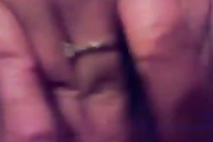 My vehement husband entertains herself by fucking her cookie with a toy