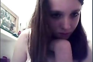 Skinny non-professional dark brown legal age teenager opes her legs on web camera