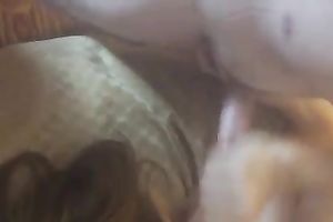 Light haired cum starving GF of my buddy greedily sucks his prick