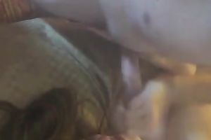 Light haired cum starving GF of my buddy greedily sucks his prick