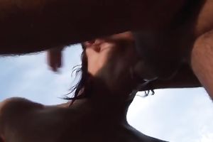 Time worn doxy Myra gives deepthroat oral job previous to riding hard stick on top