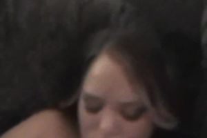 Alluring large breasted brunette hair sexpot Christi rides BF's beefy knob