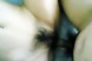 Nailing Asian girl's hairy fur pie in a missionary position