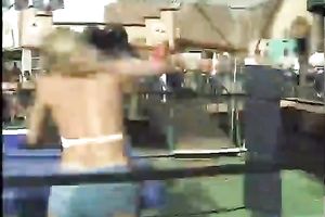 Sweaty lewd spring break doxies have fun in the ring