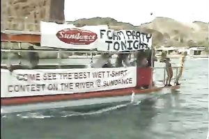 Sweaty lewd spring break doxies have fun in the ring