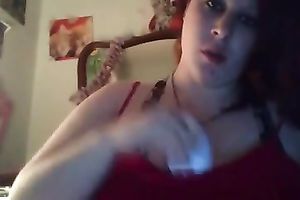 Chunky disgusting fatso wanted to masturbate on web camera after flashing wobblers