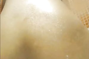 Ardent leggy and lusty brunette hair playgirl was fingering her rectal hole in the shower