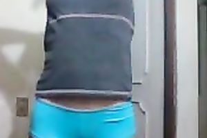 Kinky dilettante girlie exposed her constricted fascinating titties on cam