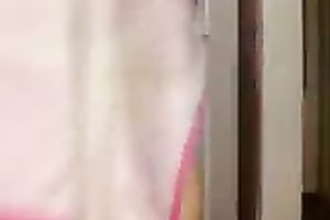 Kinky dilettante girlie exposed her constricted fascinating titties on cam