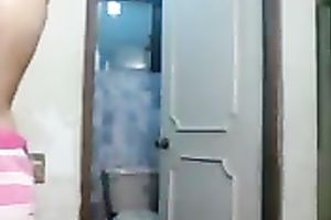 Kinky dilettante girlie exposed her constricted fascinating titties on cam