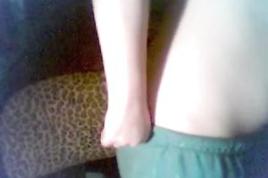 Pink-haired emo horny white wife showing off her large wet bazookas