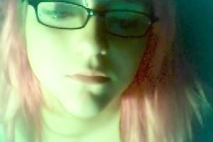 Pink-haired emo horny white wife showing off her large wet bazookas