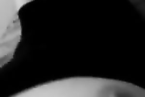 Slim and hot juvenile girlfriend in sexy dark dress flashing