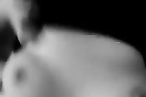 Slim and hot juvenile girlfriend in sexy dark dress flashing