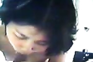 My Chinese dark brown older BBC slut busy engulfing shlong