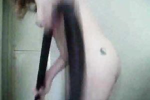 Mature light haired limp slutty wife cleans the room all bare