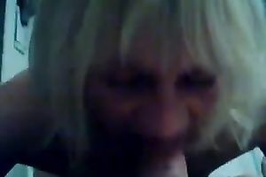 Blond haired aged floozy provided my buddy with a terrific oral-stimulation