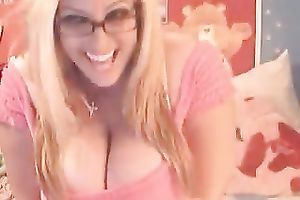 Chubby web camera milf teases with her huge natural zeppelins