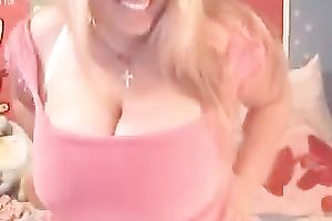 Chubby web camera milf teases with her huge natural zeppelins