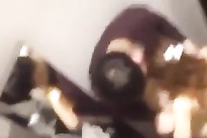 Mutual perverted spooning in the changing room by some Asian pair