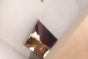 Mutual perverted spooning in the changing room by some Asian pair