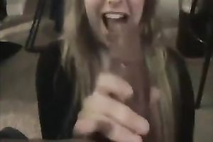 Blonde sweetheart provided my dark colleague with a actually fleshly BJ