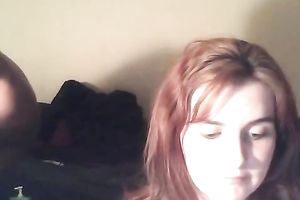 European red haired slutwife gives oral to one black guy