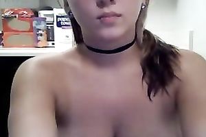 Hot cam solo with juggy pierced legal age teenager kneading her scoops