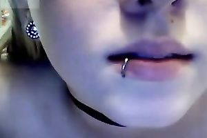 Hot cam solo with juggy pierced legal age teenager kneading her scoops