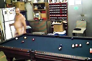 Having a hawt time with my chubby aged black cock sluts after playing snooker