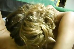 Sporty and lean white blondie licked and fed with a dick