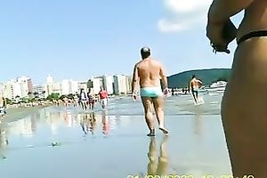 Big hawt asses at the beach full of half bare horny hotties