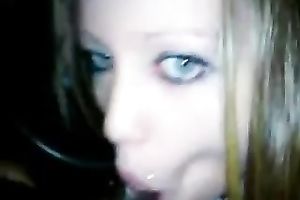 White blond college white bitch wanted to engulf a big dark dong after party