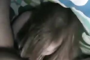 Cute legal age teenager girlfriend beneath my blanked blowing my ramrod