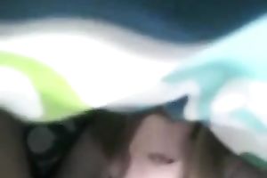 Cute legal age teenager girlfriend beneath my blanked blowing my ramrod