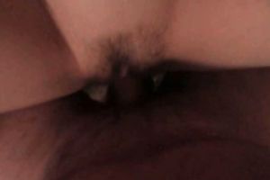 Slender non-professional dark brown in dark nylons enjoys riding weenie of BF